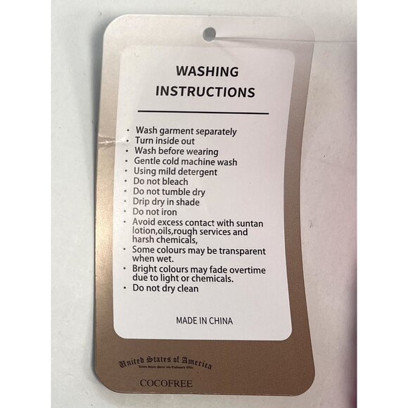 COCOFREE Womens MEDIUM Pink Gradient Ombre Rouched 2pc One Shoulder BIKINI NIP - Picture 10 of 10